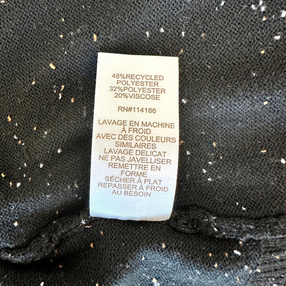 Chloe & Jasmine Waffle Knit Cardigan Black Size Small Large Pockets Speckled NWT - Picture 8 of 10